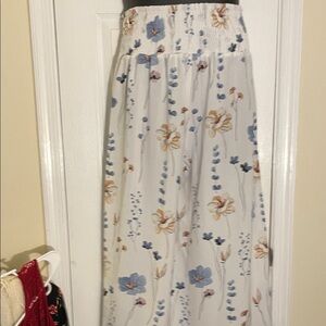 Floral Wideleg Palazzo Pants - Blue/Yellow Gold/Cream M/L